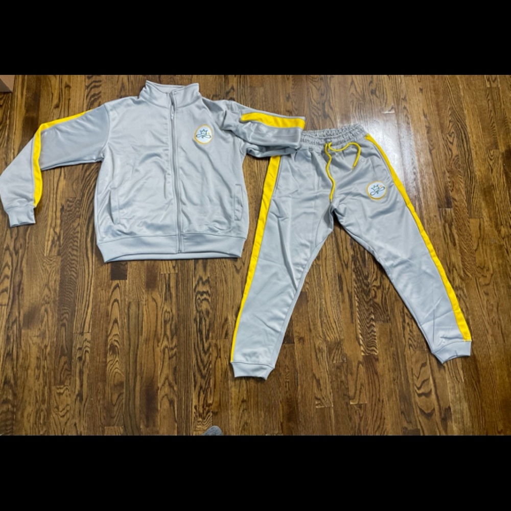 TNN Grey & Gold Tracksuit Pants